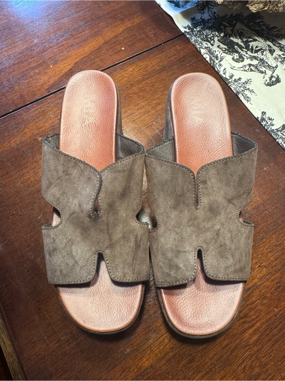 MIA Taupe Suede Slide Mules